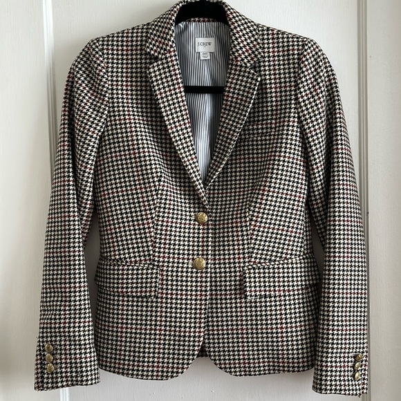 J. Crew Jackets & Blazers - J.Crew Fitted Herringbone Plaid Two Button Wool Blend Blazer Jacket Size 00